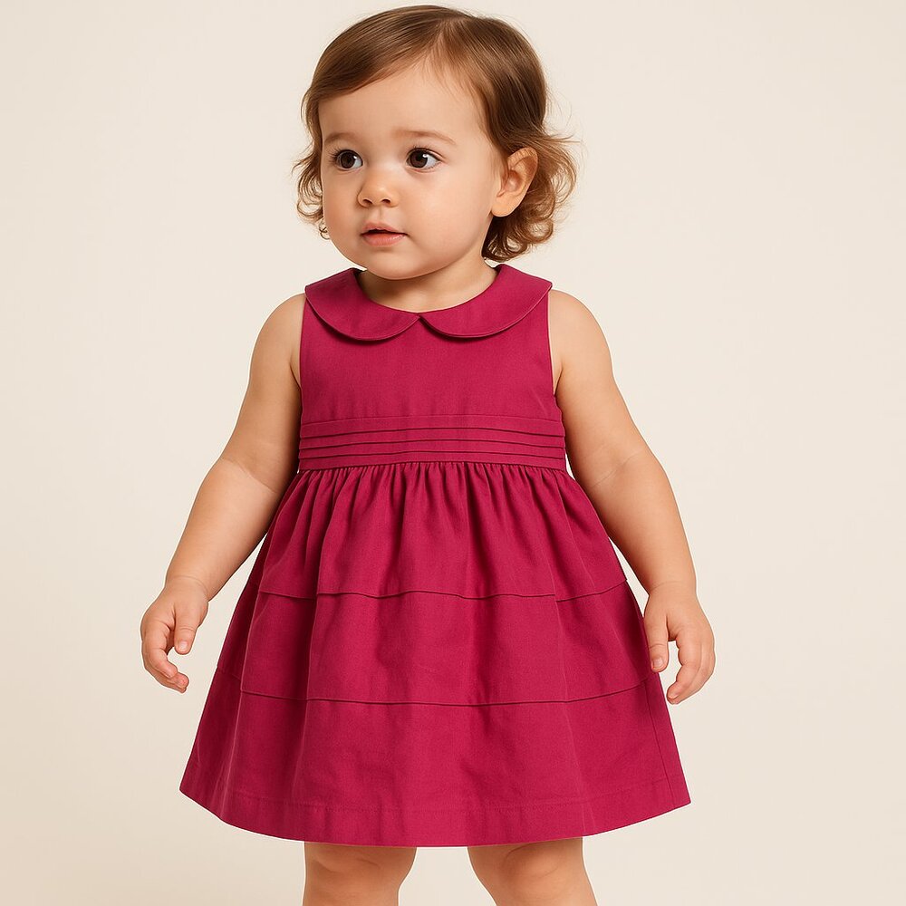 Janie and Jack Toddler Girls Fuchsia Tiered Sleeveless Dress Size 2T - Picture 1 of 11